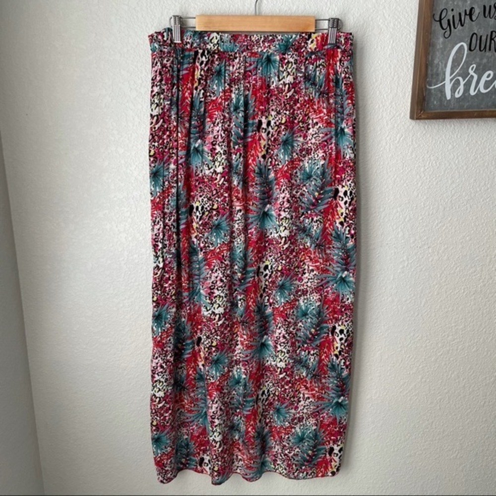 Piazza Italia Tropical & Cheetah Print maxi skirt